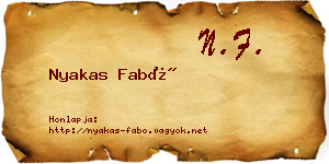 Nyakas Fabó névjegykártya